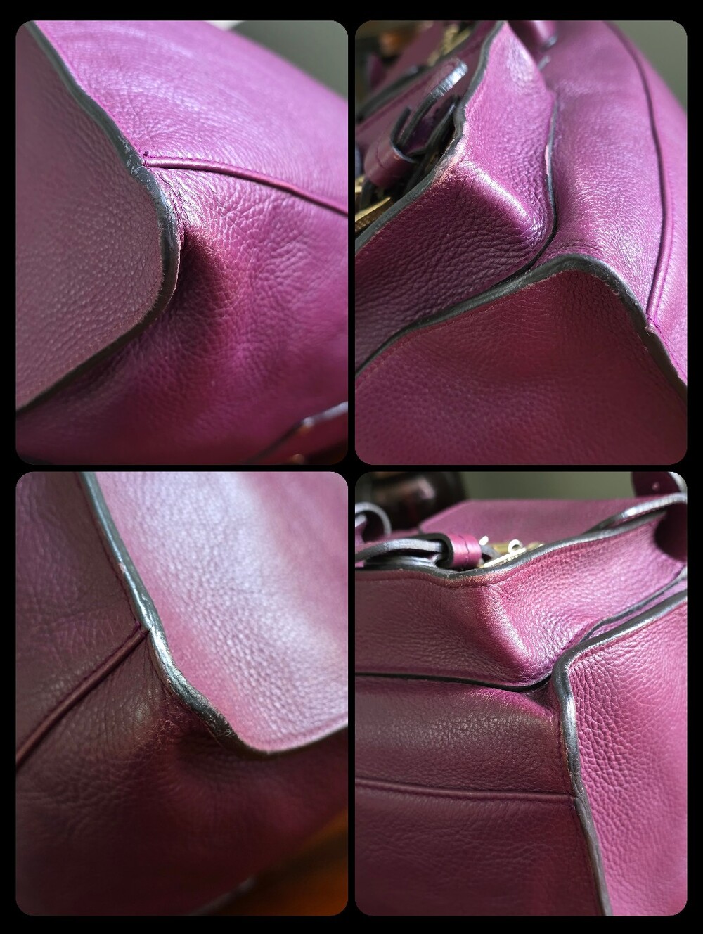 Mulberry Roxanne Purple Darwin Leather Satchel Shoulder Bag Gold Hardware Y2K - Picture 11 of 16
